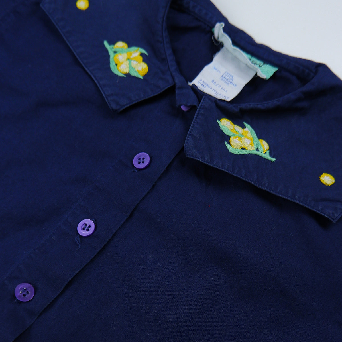 Vintage Embroidered Sailor Collar Blouse