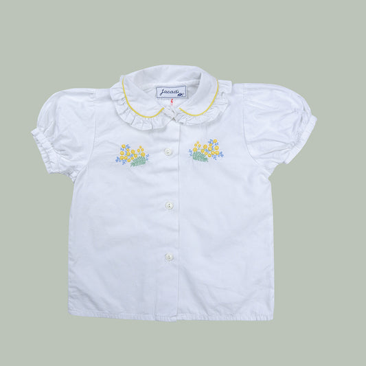 Chemise à col claudine brodée jacadi vintage pour enfants