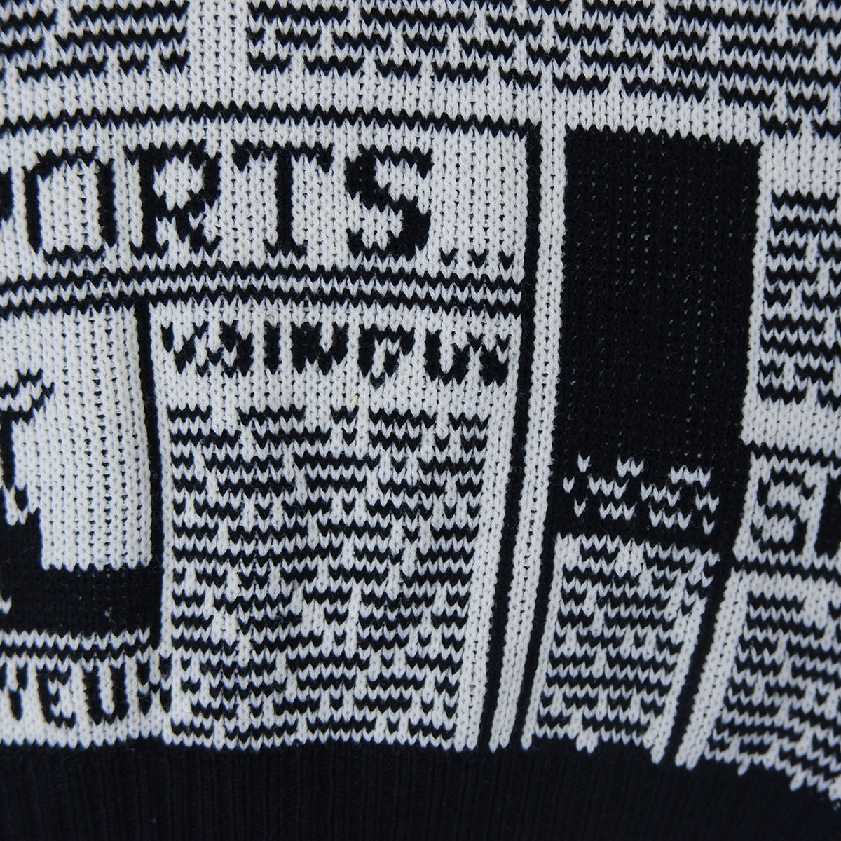 Vintage newspaper pattern sweater