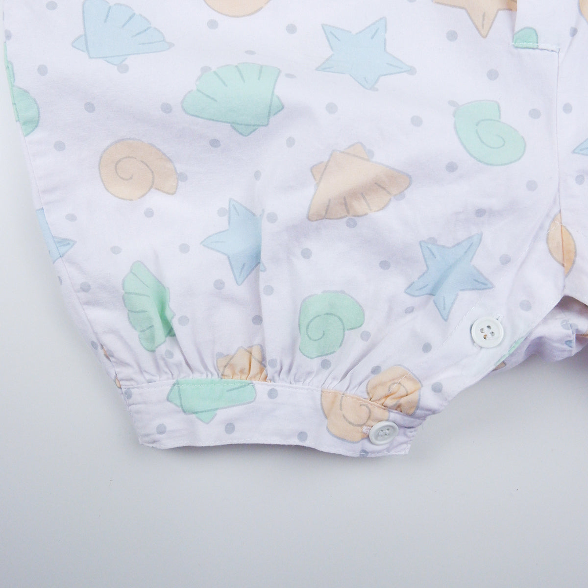 barboteuse vintage pour enfant imprimée coquillages