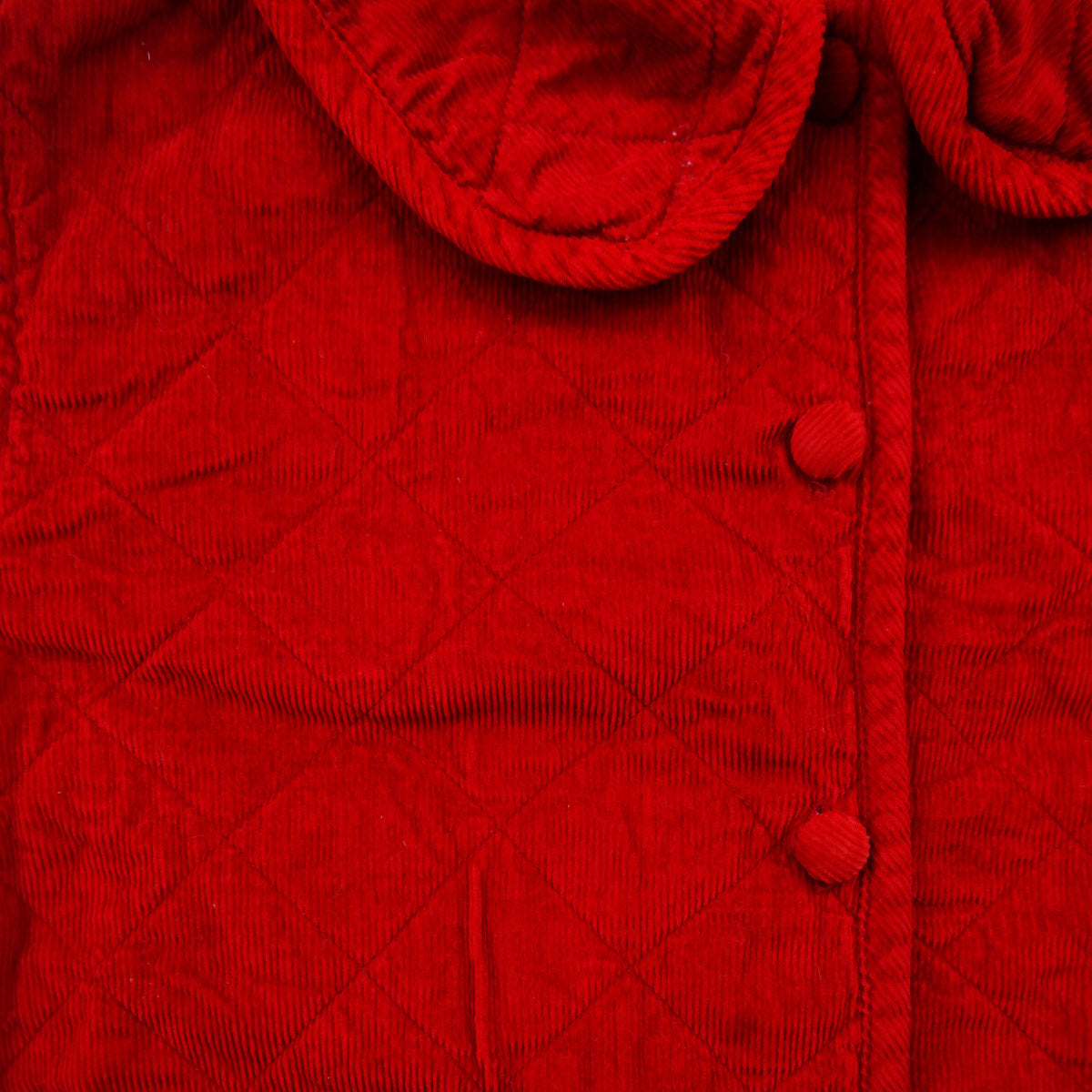 veste en velours rouge vintage matelassée pour enfants