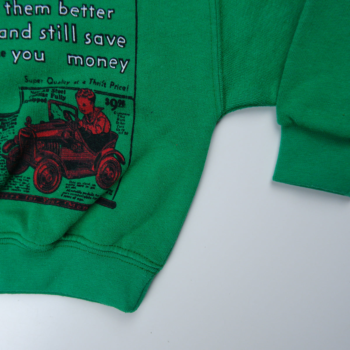 sweat shirt imprimé vintage vert pour enfant