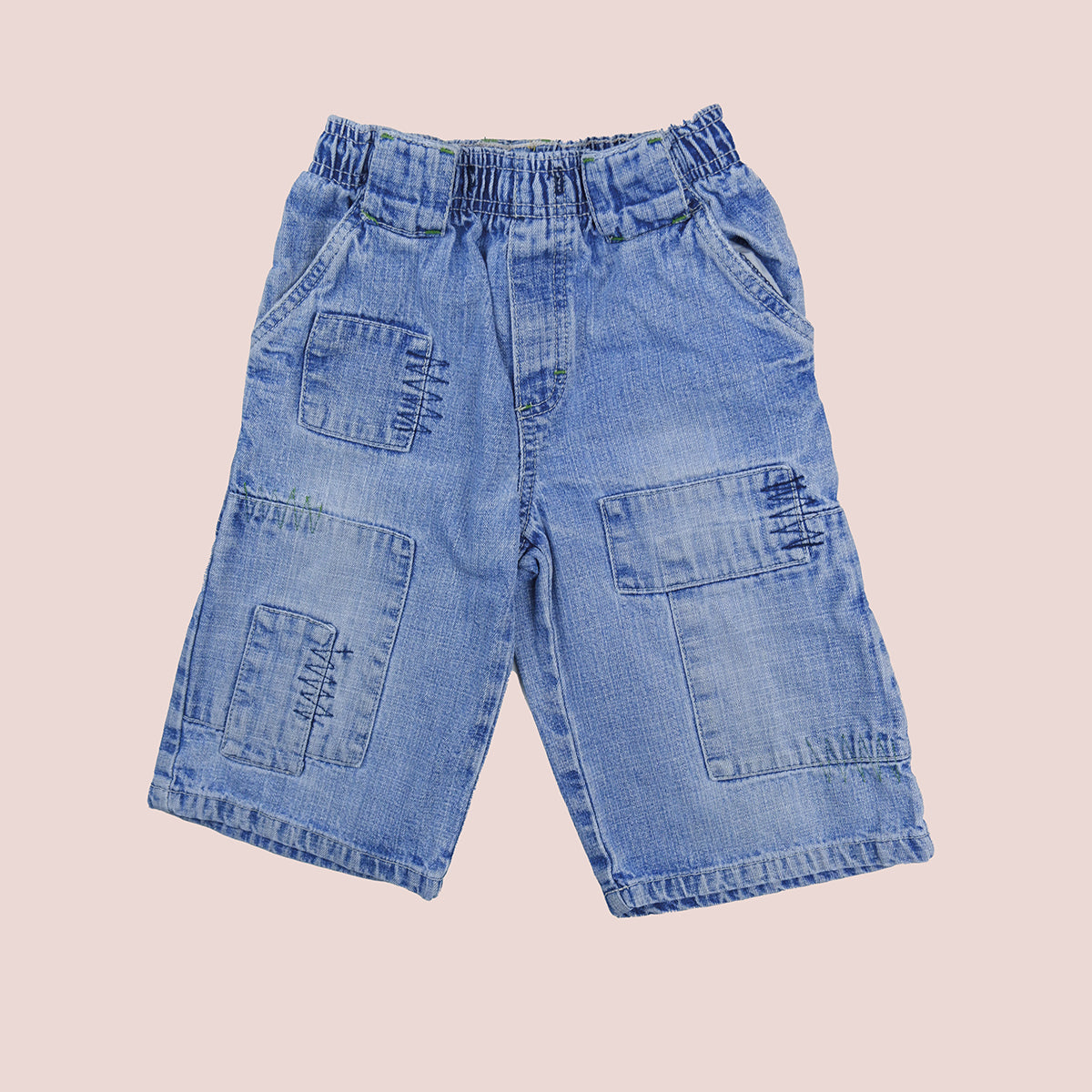 Short long en jean baggy vintage pour enfants