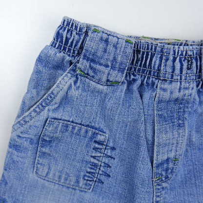 Vintage patchwork denim Bermuda shorts