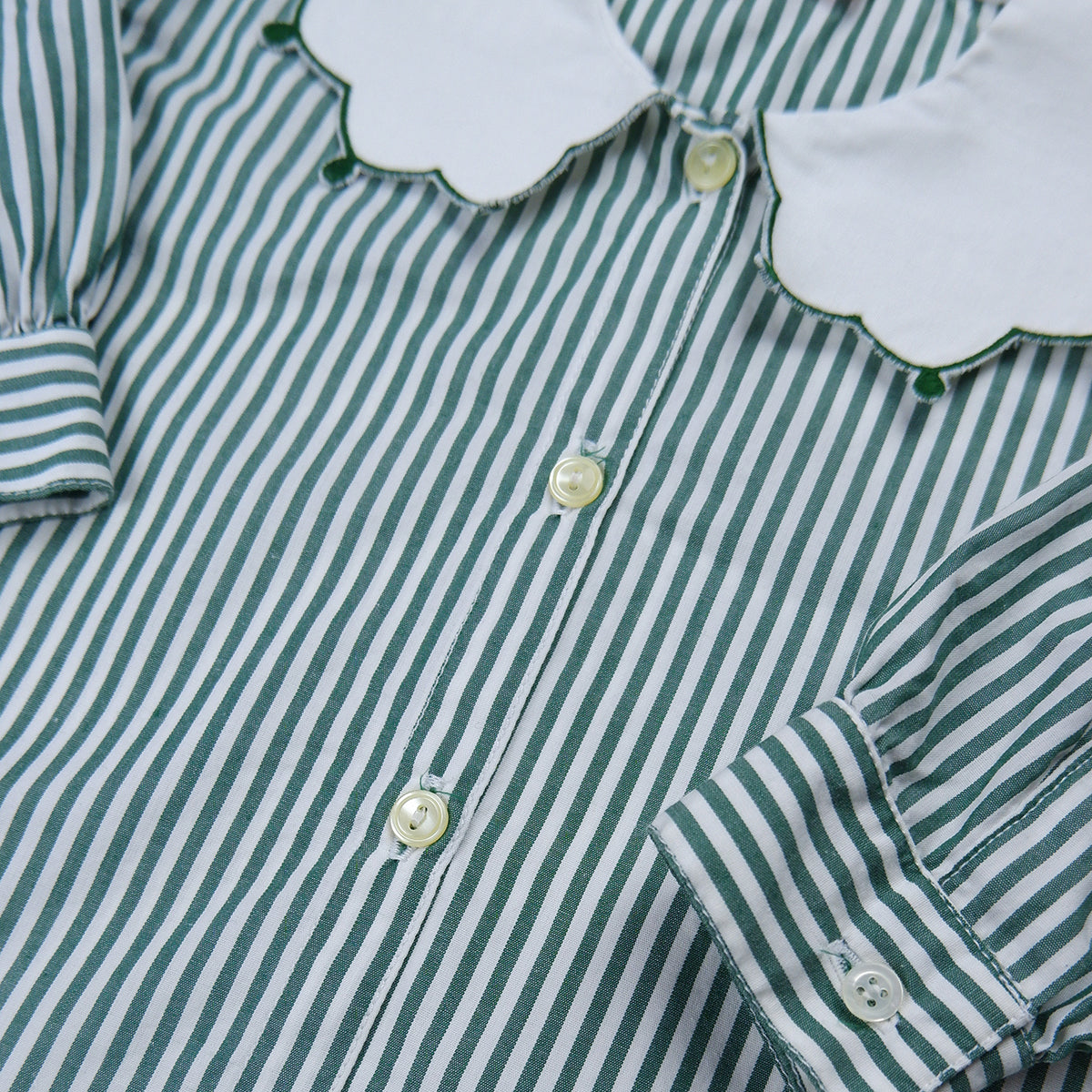 Chemise vintage à rayures vertes