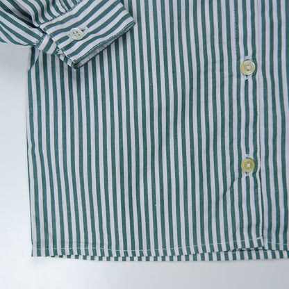 Chemise vintage à rayures vertes