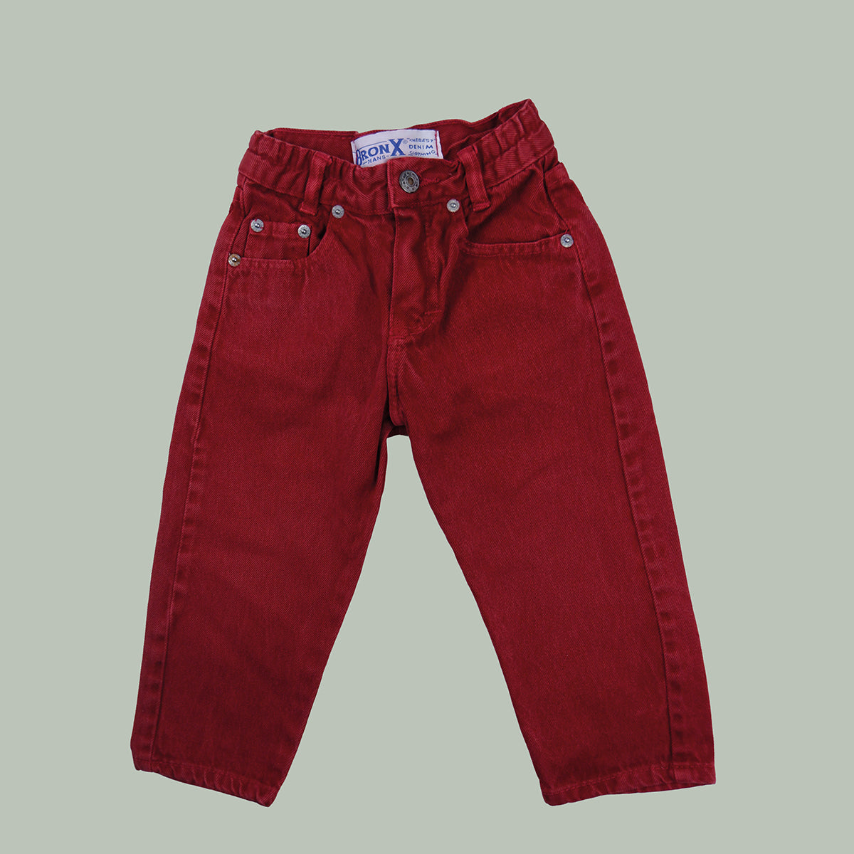 Pantalon droit en jean vintage rouge pour enfants