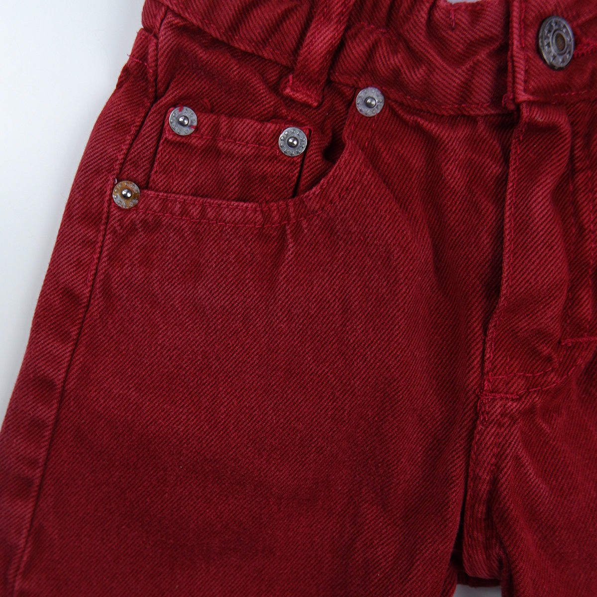 Pantalon droit en jean vintage rouge pour enfants