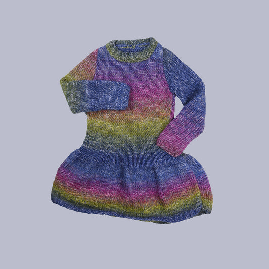 Handmade wool multicolored dress 