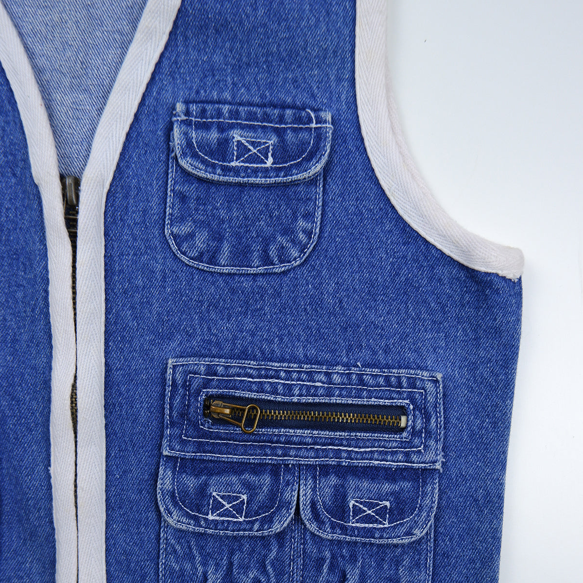 veste utility en jean sans manche vintage pour enfant