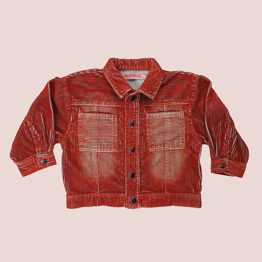 veste en velours cotélé délavée vintage pour enfant