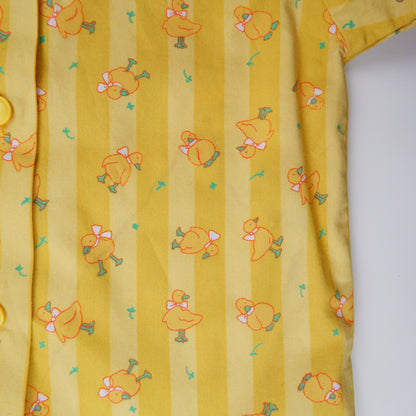 chemise jaune à motifs canard vintage pour enfants