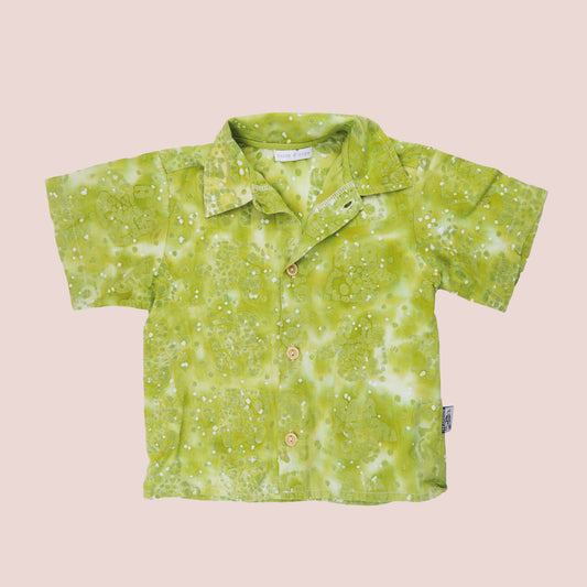 chemise verte à motifs tye and dye vintage pour enfants