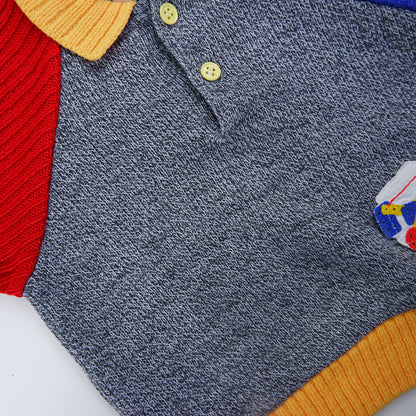 ensemble color block en maille vintage pour bébé