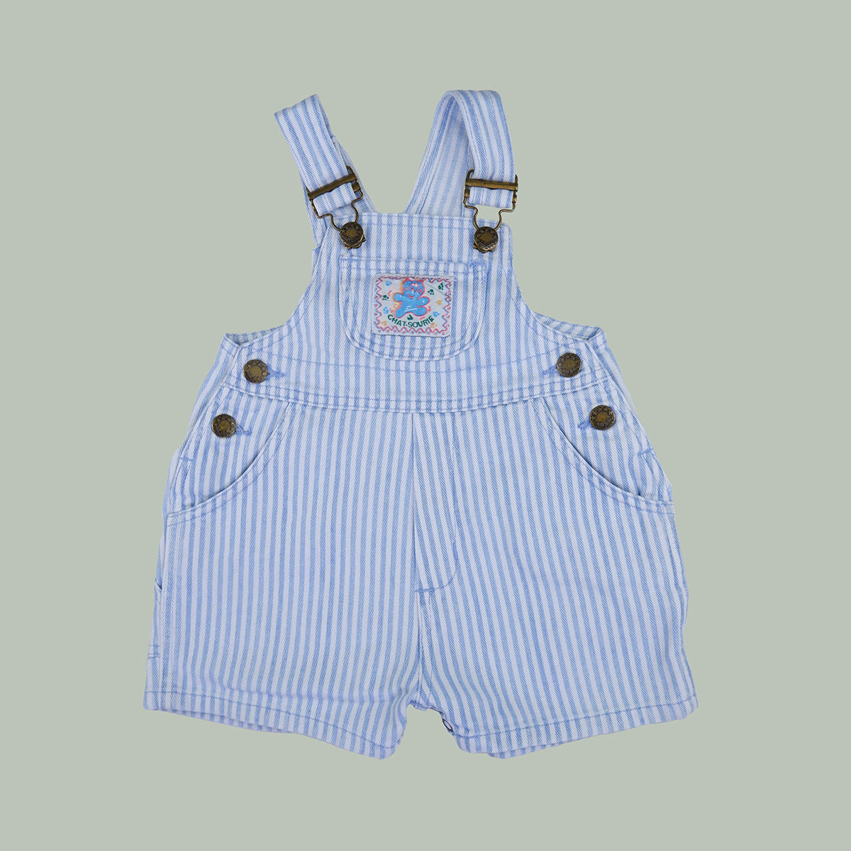 salopette en jean rarée bleu pastel vintage pour enfant