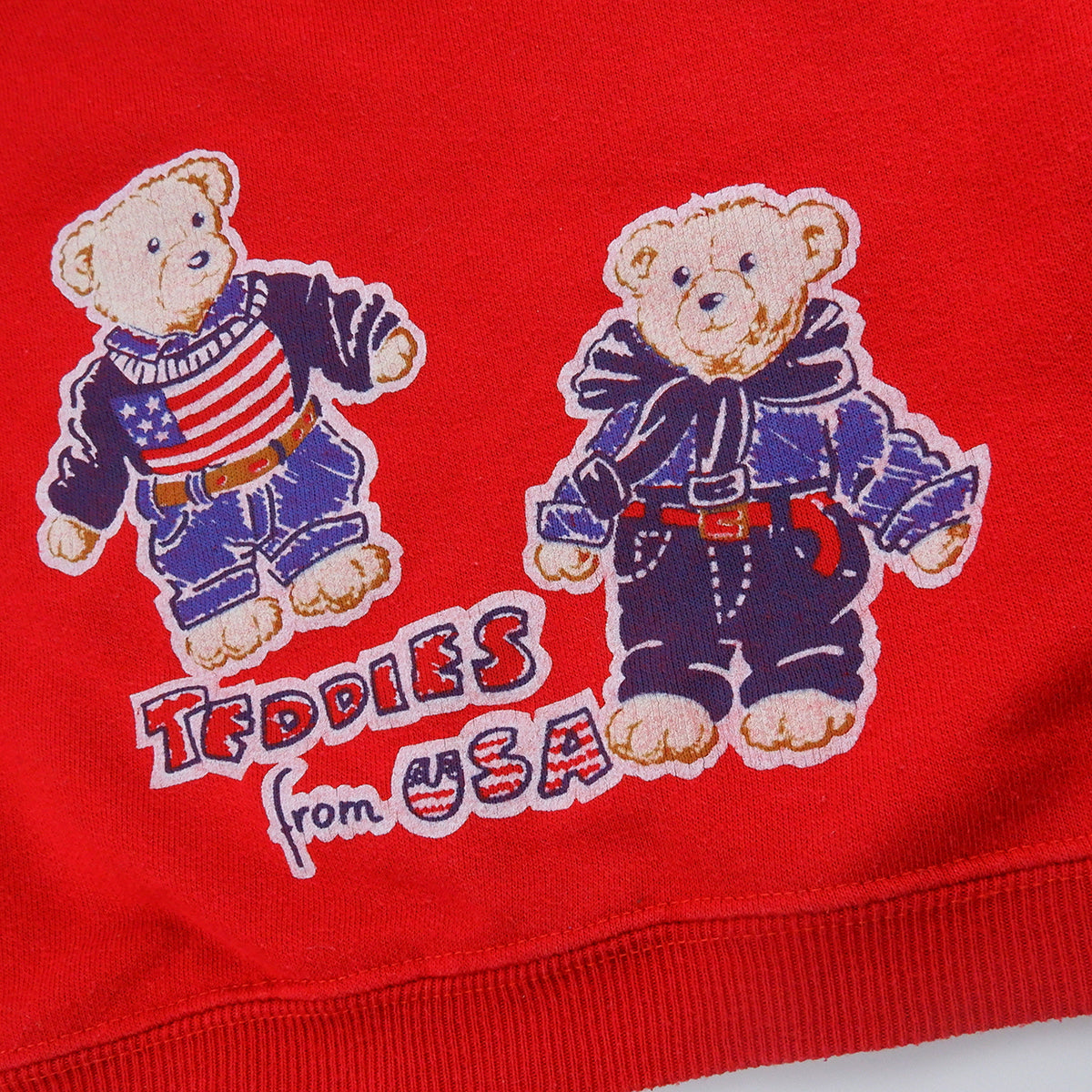 sweat vintage rouge avec ours bear usa pour enfants